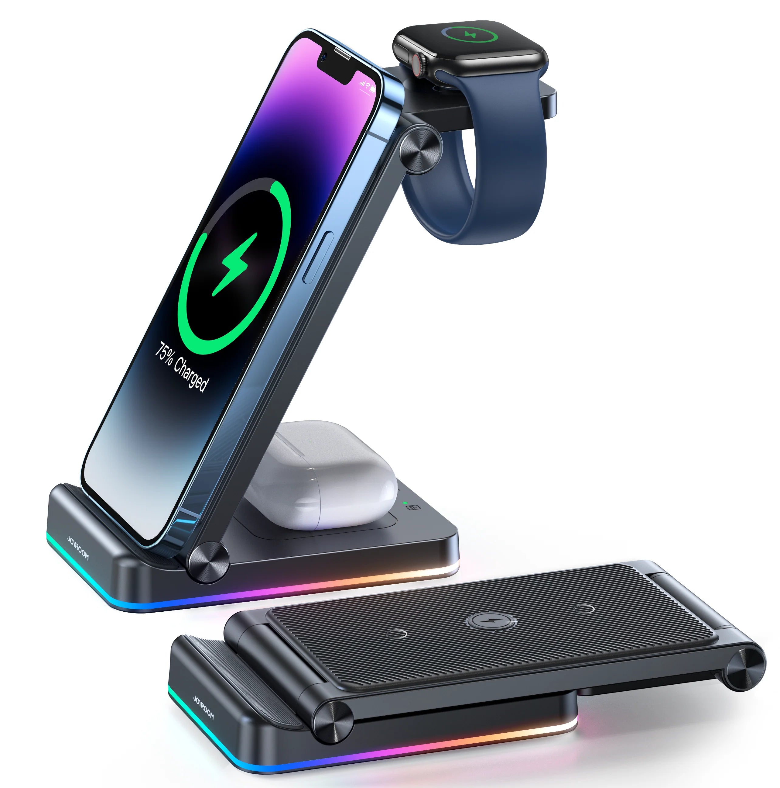 Joyroom JR-WQN01 3-in-1 Foldable Wireless Charging Station - Saif Al Najmi Kw